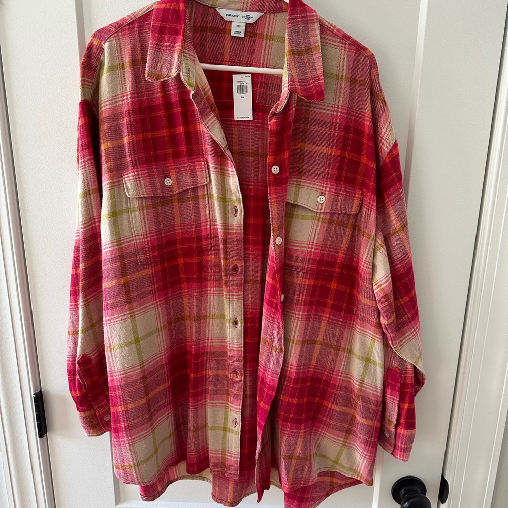 NWT Old Navy Boyfriend Fit Women’s Flannel - Size XXL